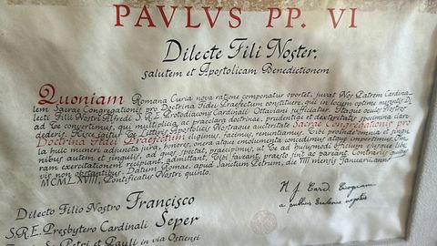 Latinski breve pape Pavla VI., Dilecte Fili Noster, kojim se kardinal Šeper postavlja za pročelnika Svete kongregacije za nauk vjere.